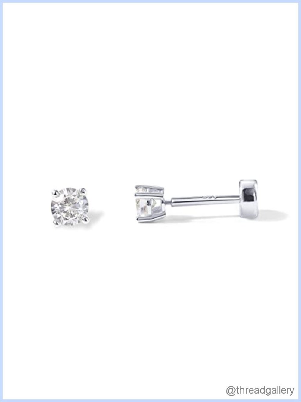 14K Gold Plated CZ Stud Earrings Flat Back Screw Back Hypoallergenic